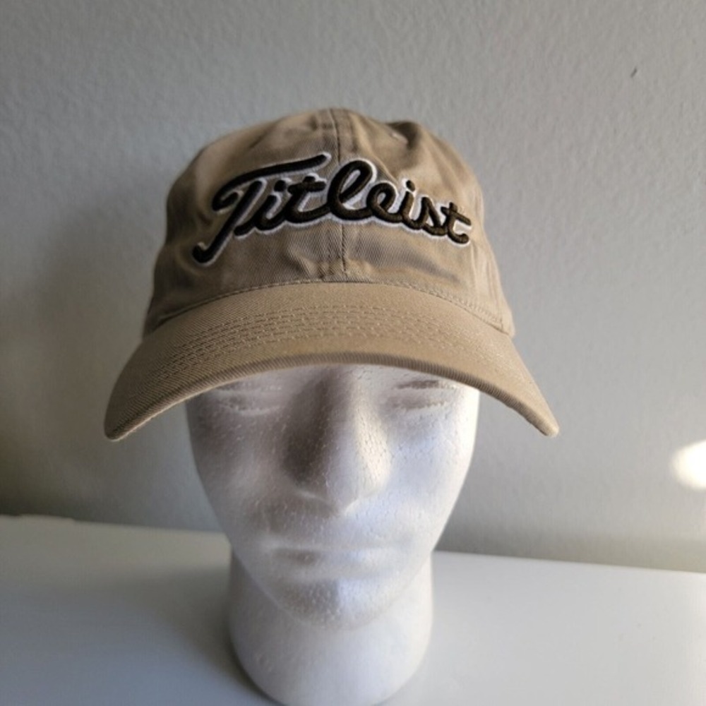 Titleist FootJoy FJ Golf Hat‎ Cap Logo Tan Brown Adjustable